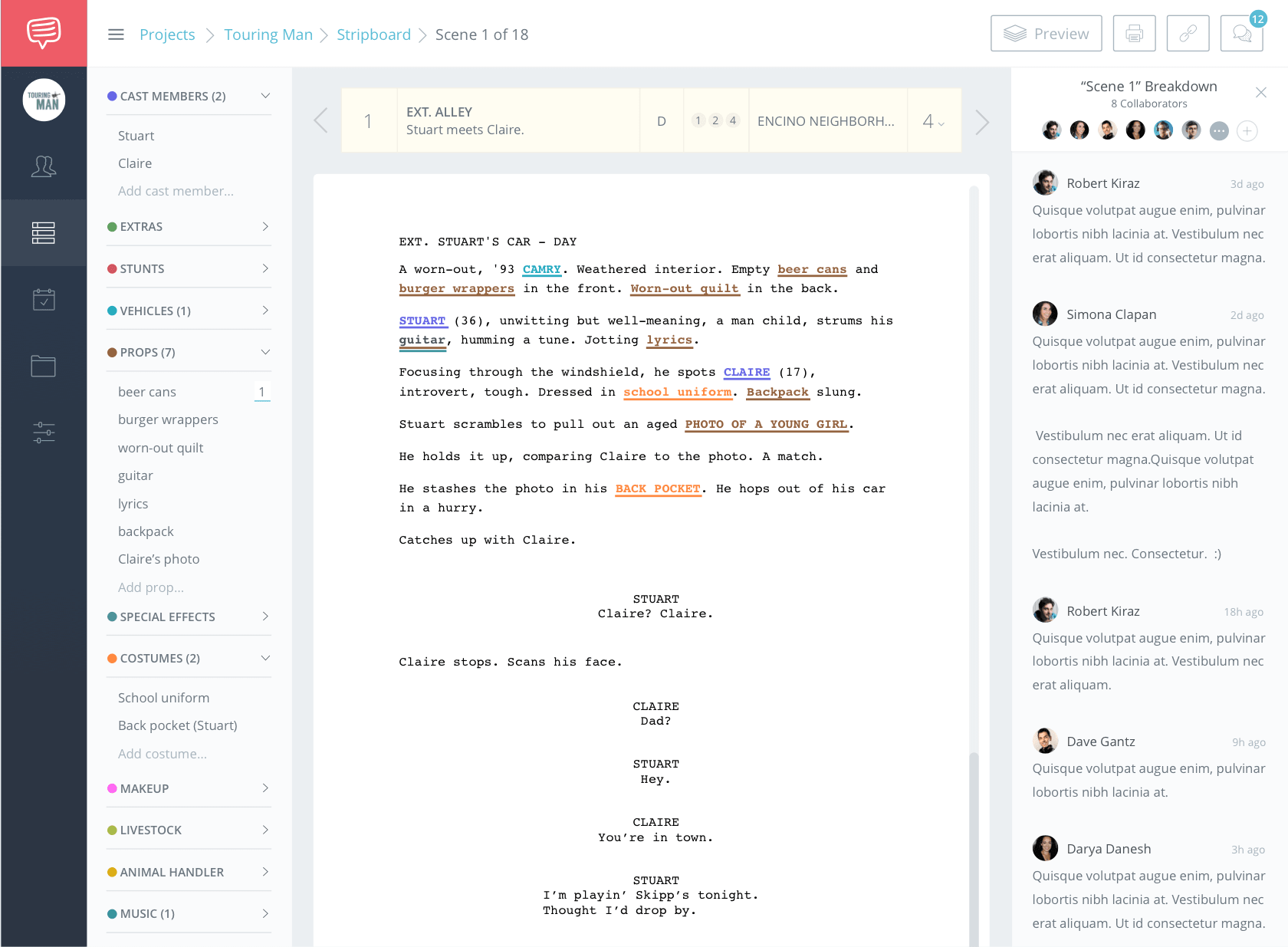 Script Breakdown Sheet StudioBinder - Production Scheduling Software