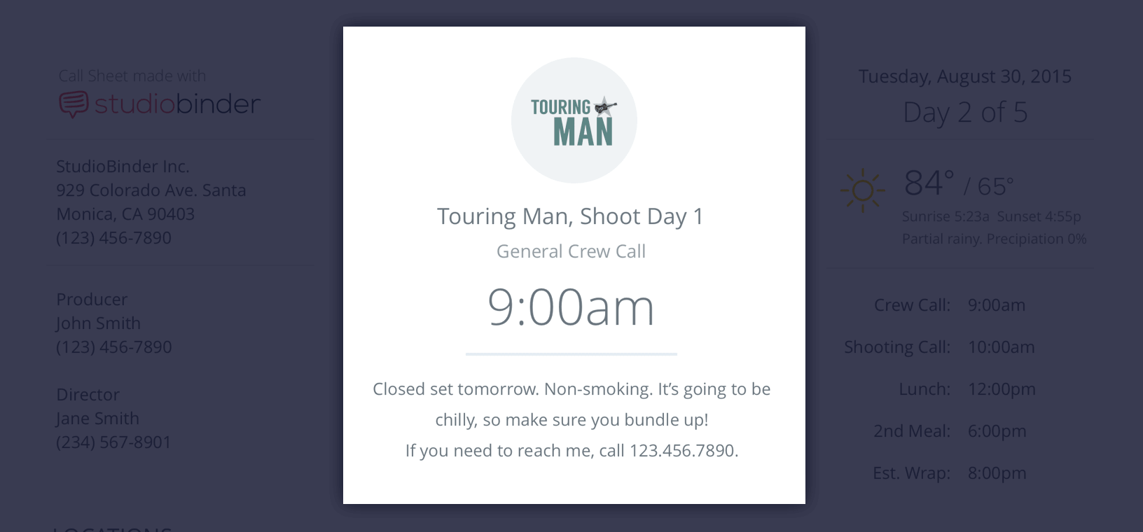 Create a Better Call Sheet with Free Call Sheet Template - Project Title and General Crew Call Time - StudioBinder Create a Better Call Sheet with Free Call Sheet Template - Project Title and General Crew Call Time - StudioBinder