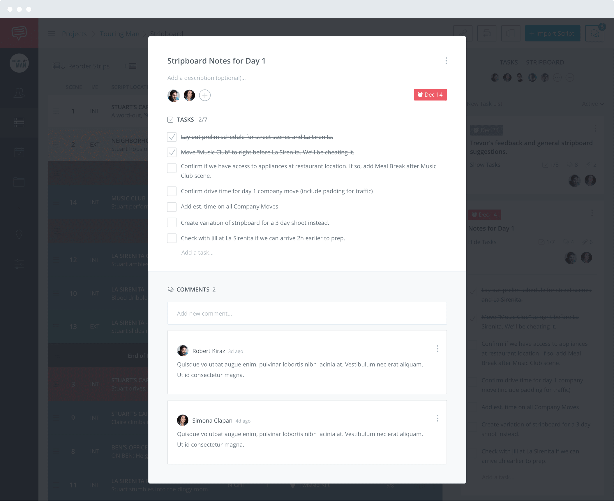 Gorilla Scheduling Software vs StudioBinder Film Production Software - Film Scheduling Software with Task-based Project Management and Collaboration