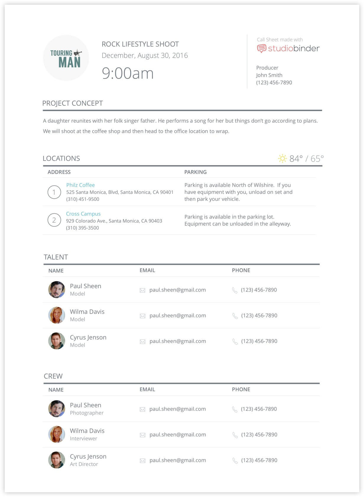 4 Ways Film Producers Can Decrease Entertainment Insurance Liabilities - Call Sheet Template
