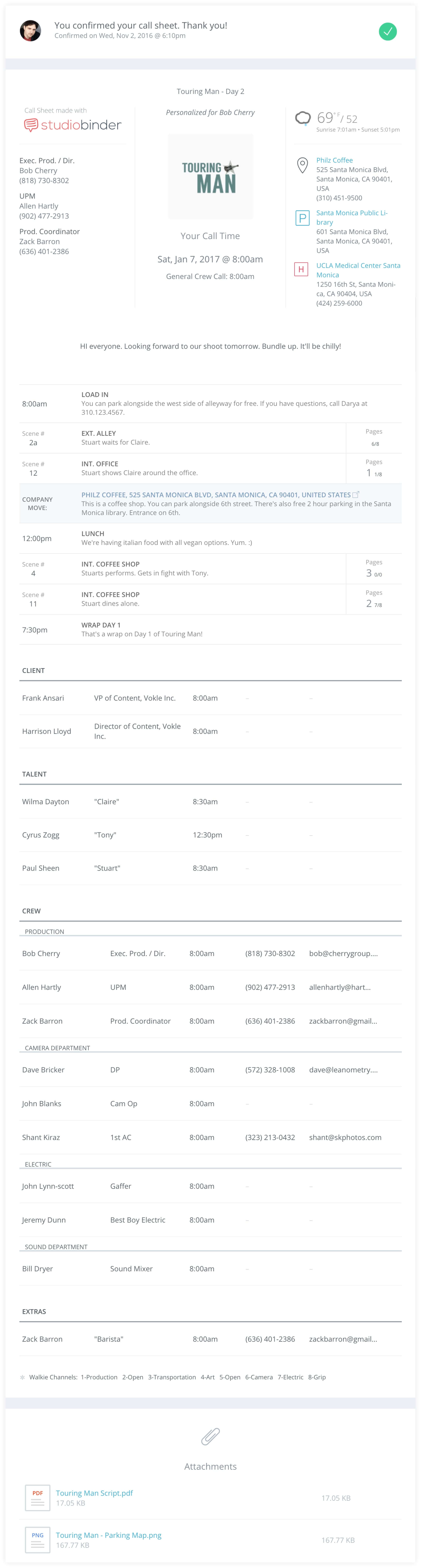 Free Modern Call Sheet Template Sample - StudioBinder - Desktop Free Modern Call Sheet Template Sample - StudioBinder - Desktop