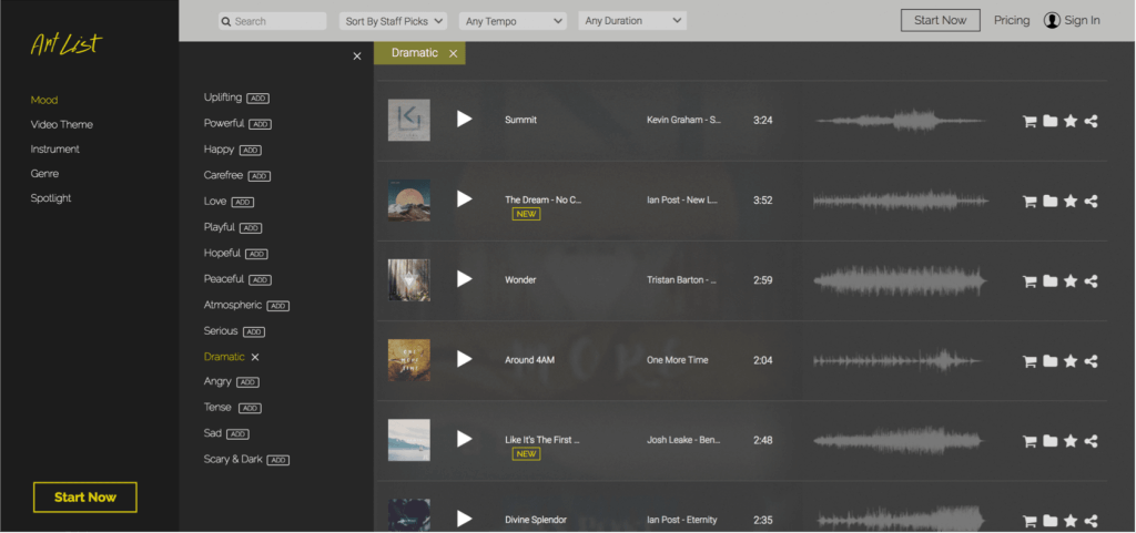 Best Stock Music Sites for Video Creators - Artlist - StudioBinder Best Stock Music Sites for Video Creators - Artlist - StudioBinder