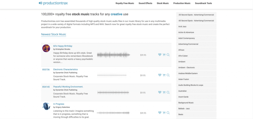 Best Stock Music Sites for Video Creators - Productiontrax - StudioBinder Best Stock Music Sites for Video Creators - Productiontrax - StudioBinder