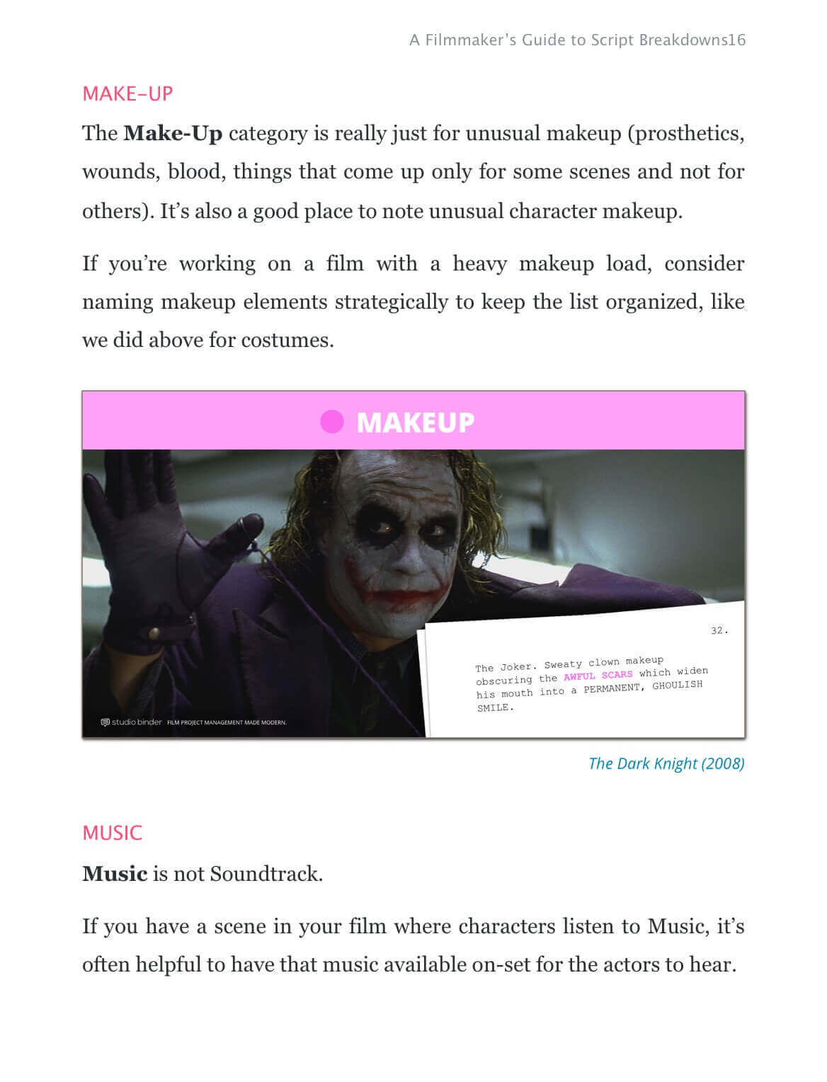 Every element has an example from a feature film Script Breakdowns - Joker - StudioBinder