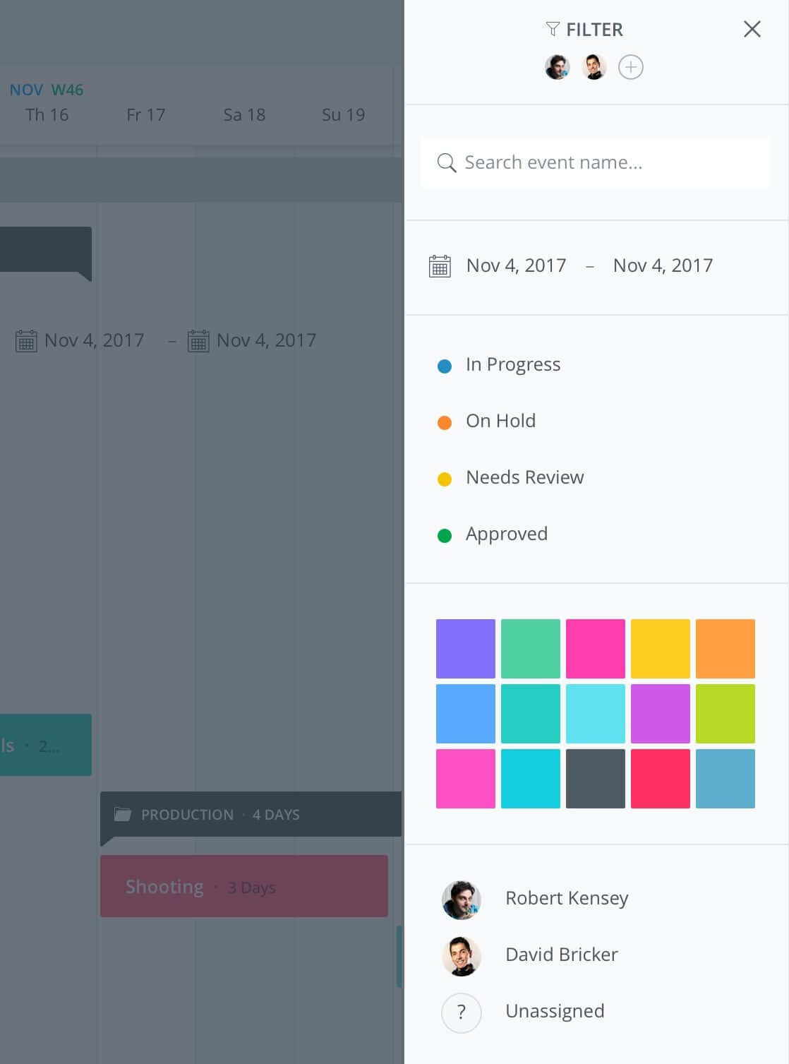 Film Production Calendar - Filters - StudioBinder Film Production Calendar - Filters - StudioBinder