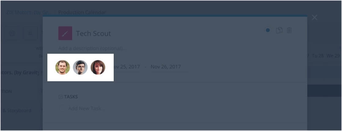 Photo, Video and Film Production Calendar Template and Software - Assign Teammates to Task Cards - StudioBinder Photo, Video and Film Production Calendar Template and Software - Assign Teammates to Task Cards - StudioBinder