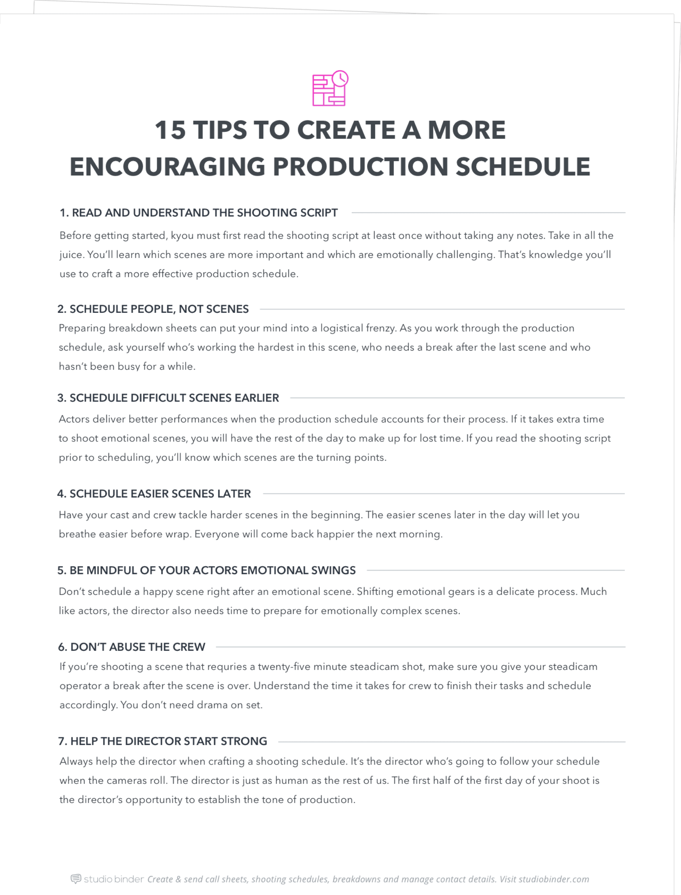 15 Tips To Create A More Encouraging Production Schedule - Exit Intent - Full Page - StudioBinder 15 Tips To Create A More Encouraging Production Schedule - Exit Intent - Full Page - StudioBinder