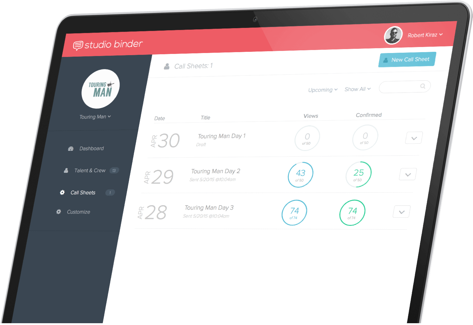 StudioBinder Pre Production Software - Free Call Sheet Template for Video Production Company