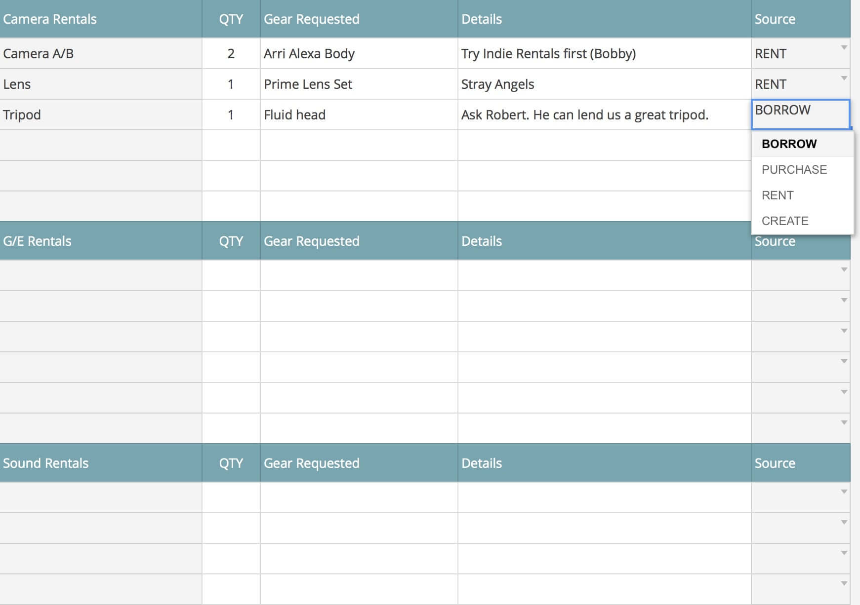 video logging template