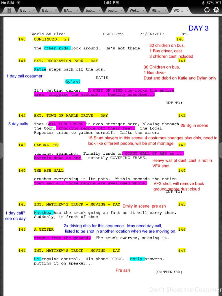 Script Breakdown Template