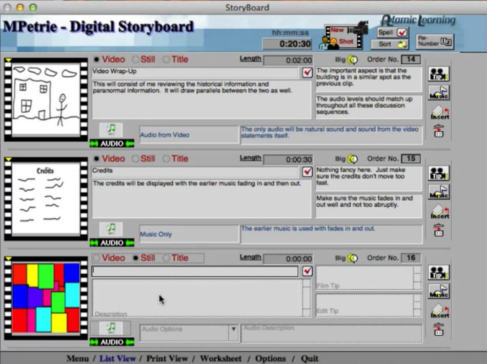 storyboard pro import audio