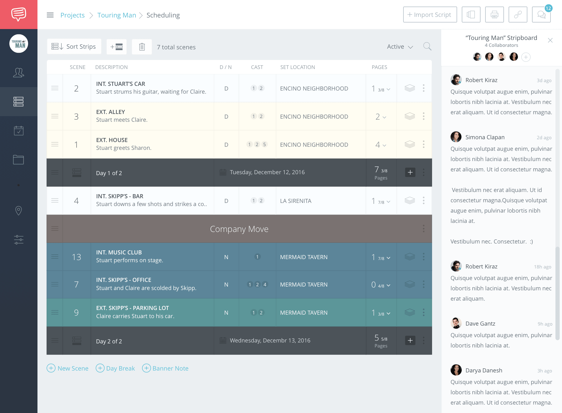 tv production schedule template