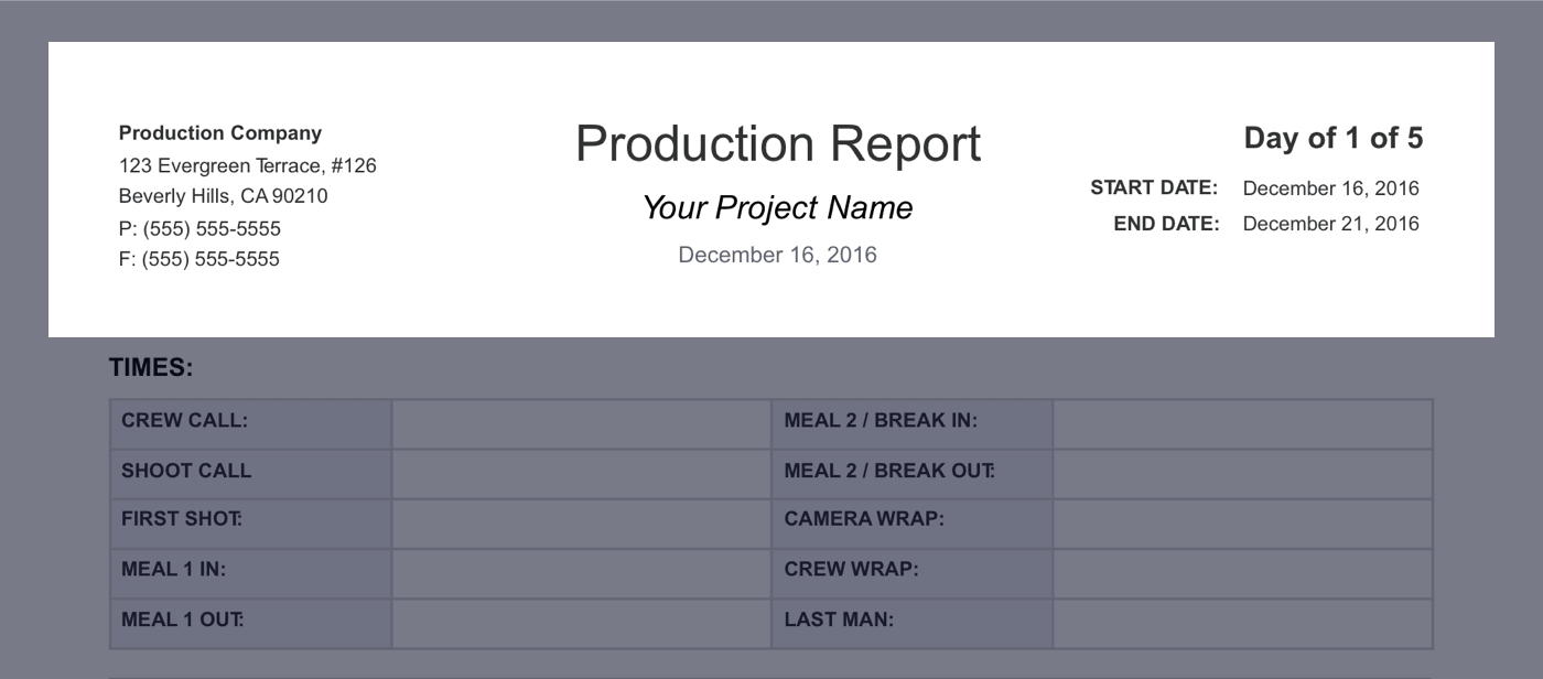 Daily Production Report Template 01 StudioBinder