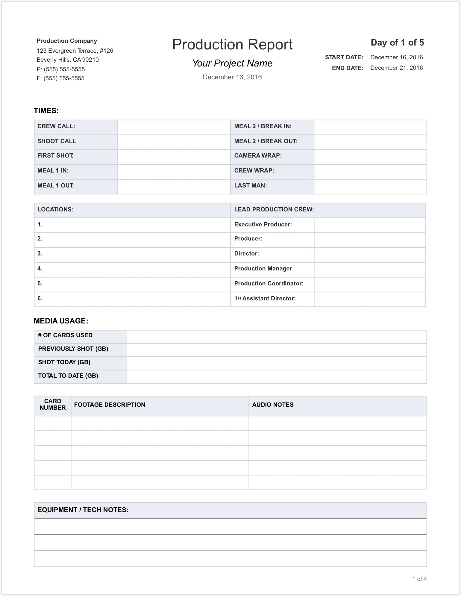 Download FREE Daily Production Report Template In Sound Report Template