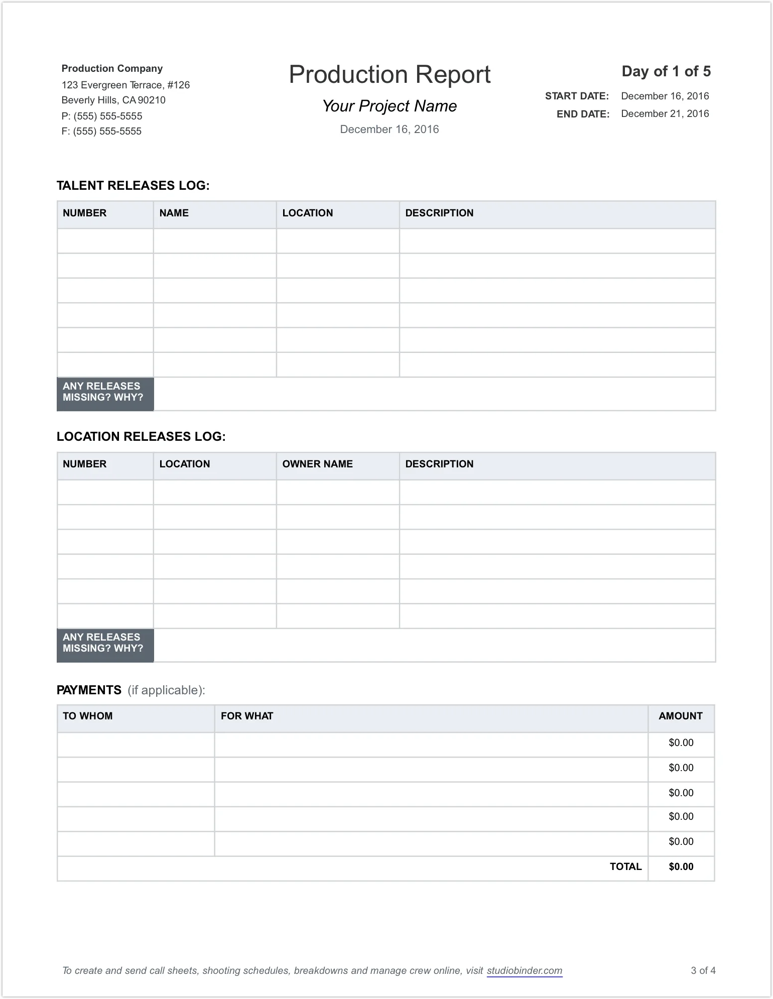 Download FREE Daily Production Report Template Within Daily Reports Construction Templates