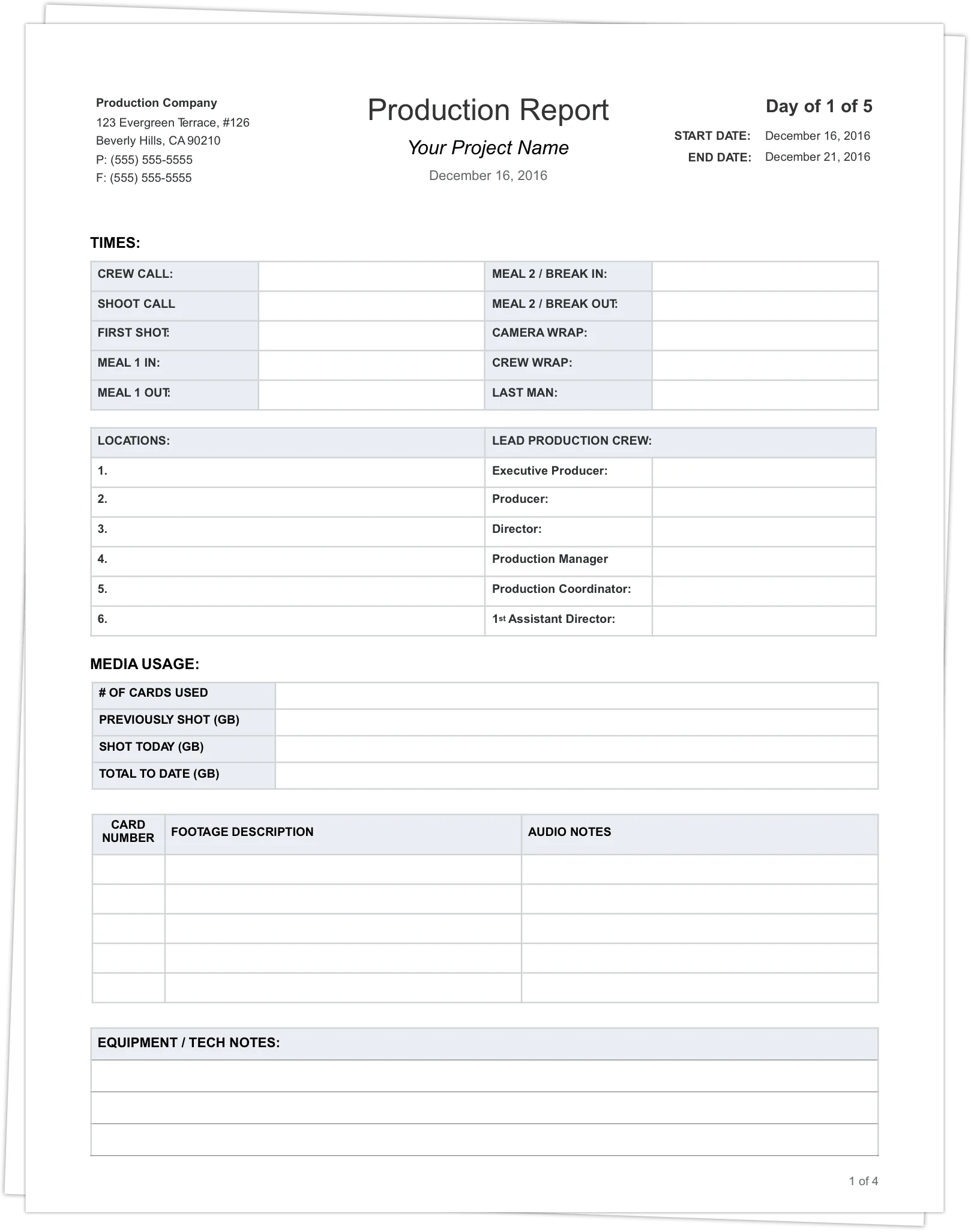 Download FREE Daily Production Report Template Inside Sound Report Template