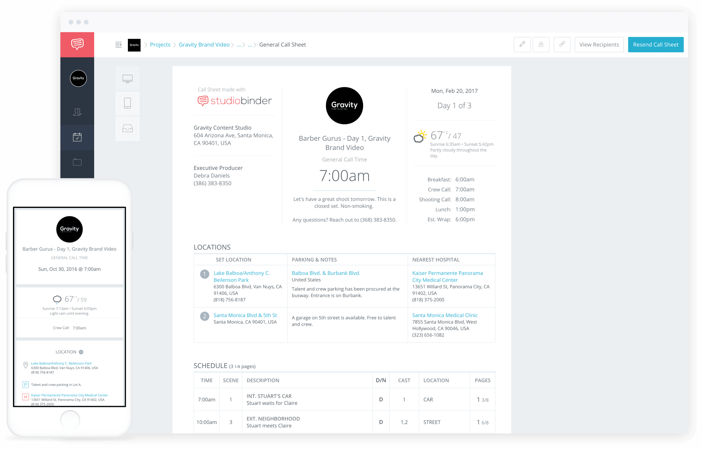 Film Call Sheet Template Builder Software - StudioBinder Video, TV & Film Production Management Software Made Modern