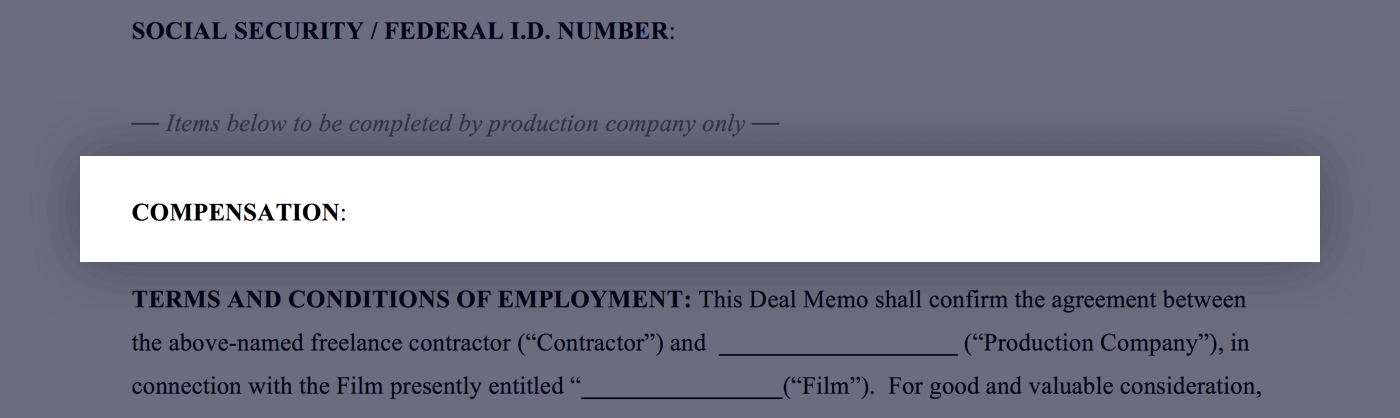 Mastering the Crew Deal Memo Template - 02 - Compensation - StudioBinder