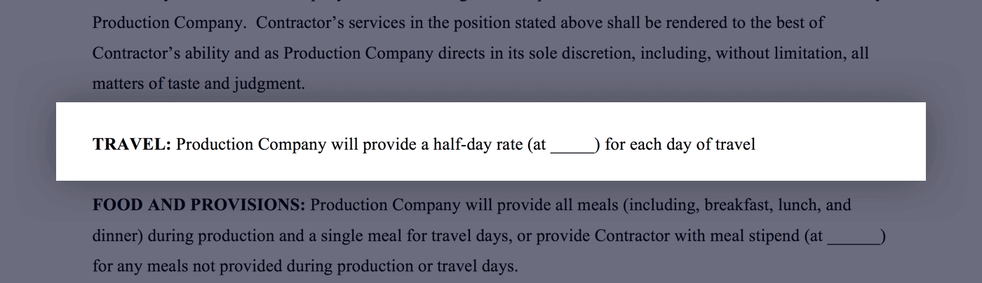 Mastering the Crew Deal Memo Template - 05 - Travel - StudioBinder