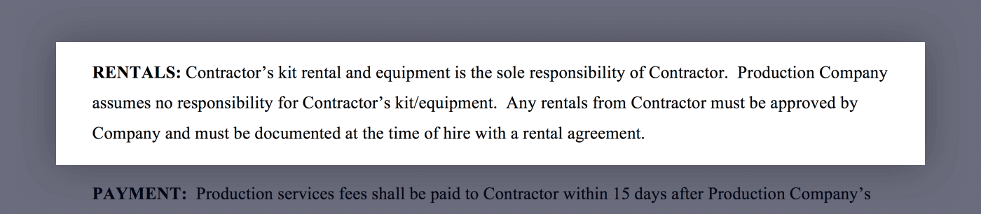 Mastering the Crew Deal Memo Template - 07 - Rentals - StudioBinder