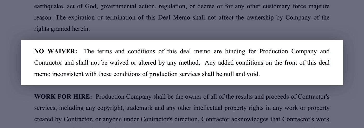 Mastering the Crew Deal Memo Template - 16 - No Waiver - StudioBinder