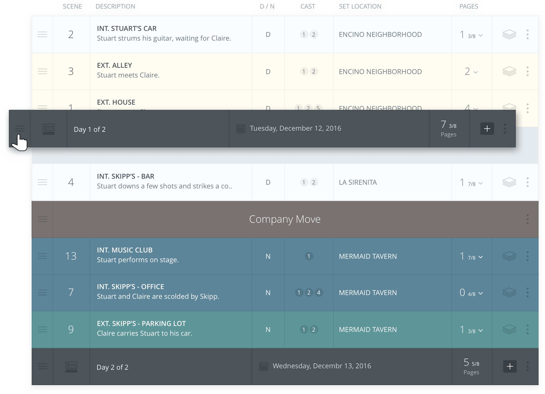 StudioBinder Film Production Software - Film Shooting Schedule Template for Film Production Companies