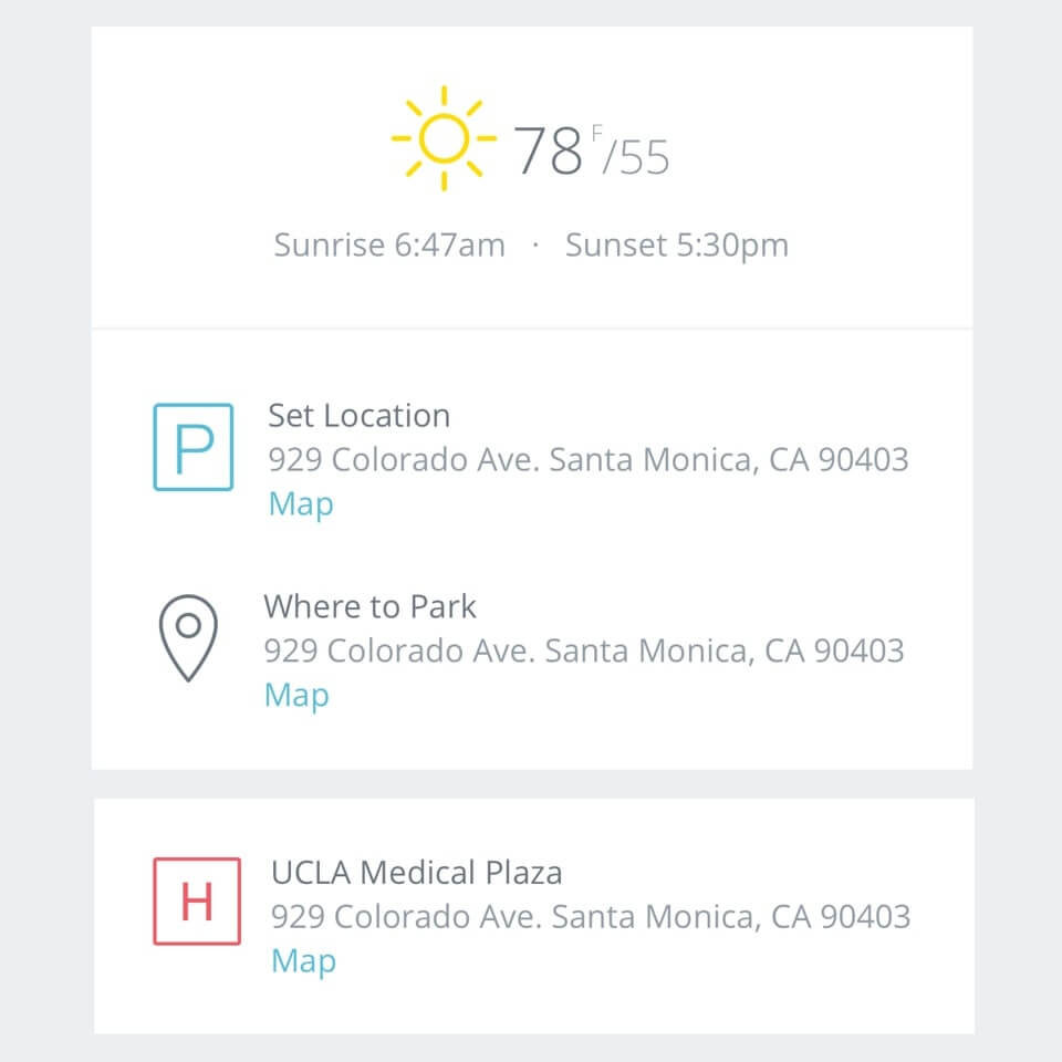StudioBinder Free Scheduling Software - Call Sheet Weather Details for Corporate Video Production