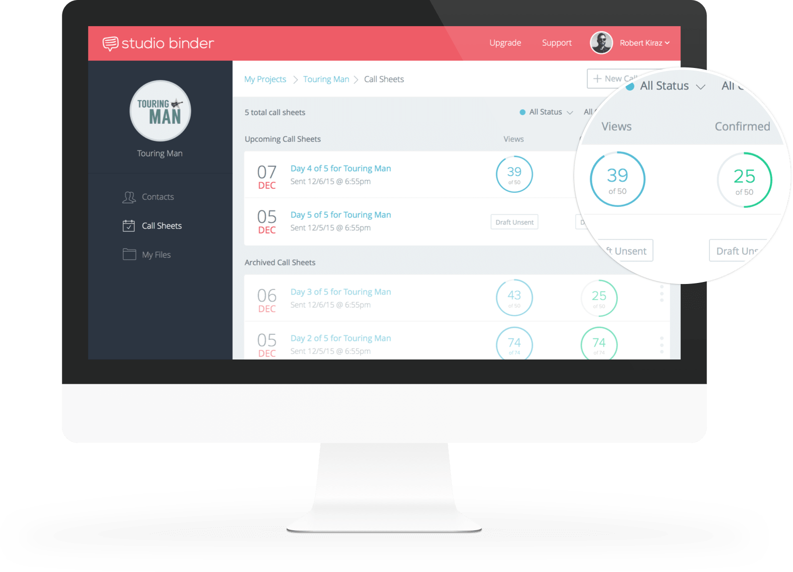 StudioBinder Production Scheduling Software For The Modern Filmmaker - Online Call Sheet Template Track Views and Confirmations for Corporate Video