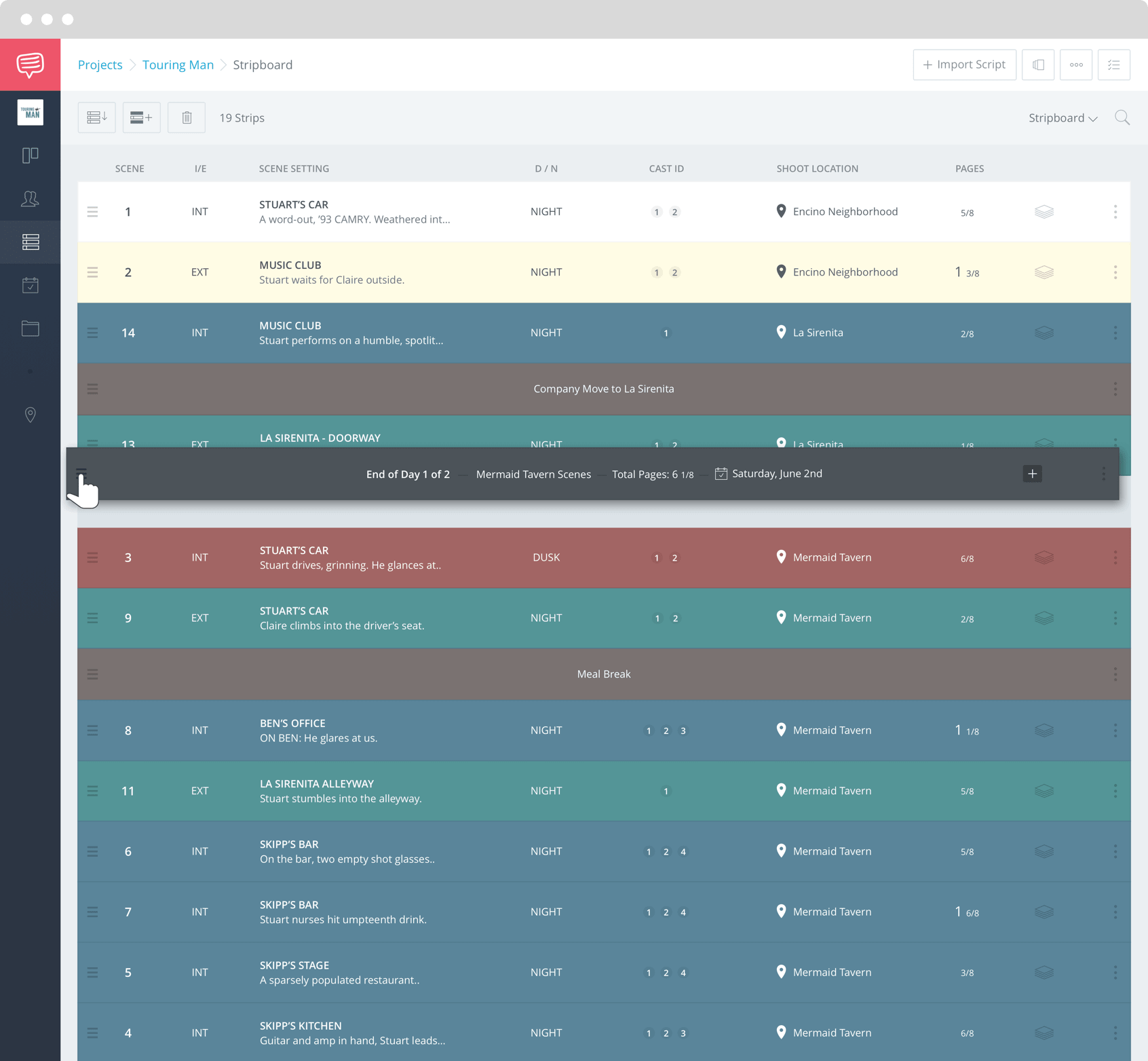 import final draft tagger script into schedule import final draft tagger script into schedule
